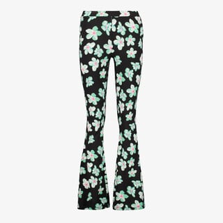 TwoDay flared dames broek met bloemenprint groen wit