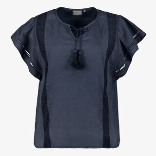TwoDay dames blouse met korte mouwen en kwastjes