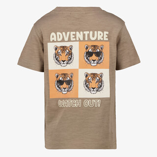 Unsigned jongens T-shirt met opdruk bruin