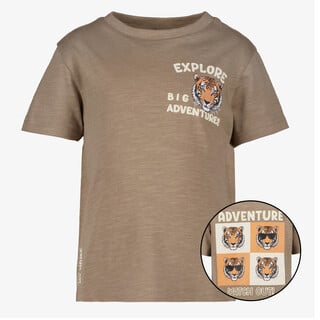 Unsigned jongens T-shirt met opdruk bruin