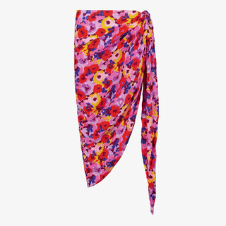 Osaga dames strandrok met bloemenprint roze