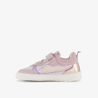 Braqeez leren meisjes sneakers roze paars