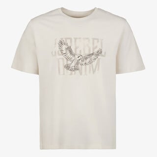 JJ REBEL heren T-shirt met adelaar creme