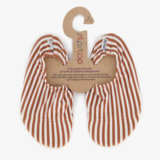 Slipstop Cognac Stripe kinder schoenen wit