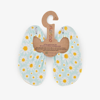 Slipstop kinder schoenen met madeliefjes lichtblauw