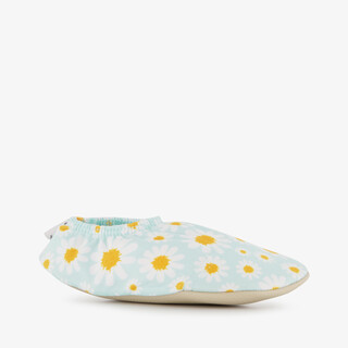 Slipstop kinder schoenen met madeliefjes lichtblauw