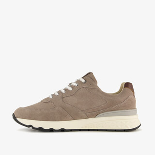 Van Beers suède heren sneakers taupe