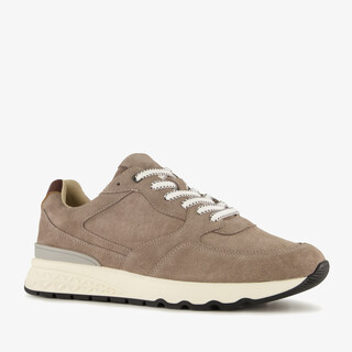 Van Beers suède heren sneakers taupe