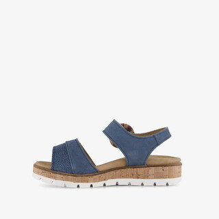 Hush Puppies leren dames sandalen denim blauw