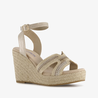 Blue Box dames espadrilles met jute en sleehak beige