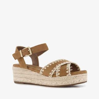 Blue Box dames espadrilles met sleehak bruin