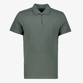 Unsigned heren polo met rits groen