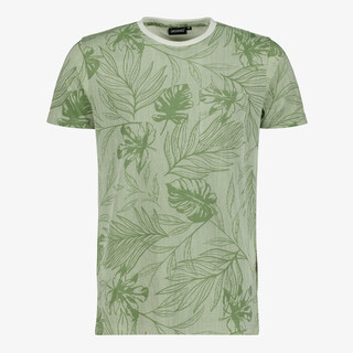 Unsigned heren T-shirt met bladerenprint groen