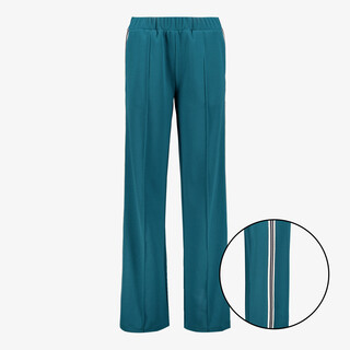 TwoDay dames wide leg broek met bies blauwgroen