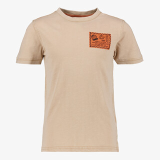 Unsigned jongens T-shirt met backprint beige