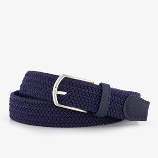 Gevlochten heren riem donkerblauw