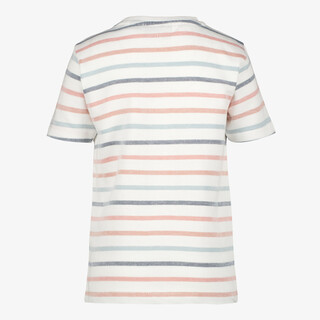 Unsigned gestreept jongens T-shirt wit pastel