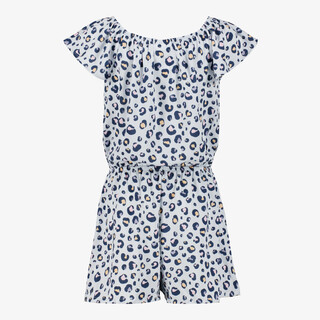 Name It meisjes playsuit met panterprint grijs blauw