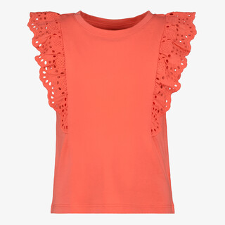 TwoDay meisjes top met broderie details koraalroze