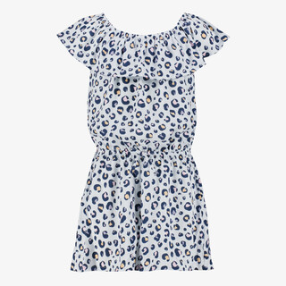 Name It meisjes playsuit met panterprint grijs blauw