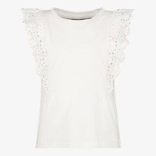 TwoDay meisjes top met broderie details wit