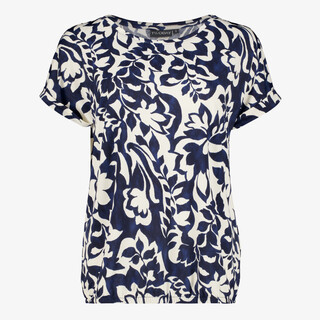 TwoDay dames top met bloemenprint blauw wit