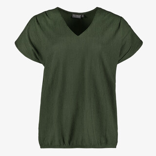 TwoDay dames T-shirt met V-hals donkergroen