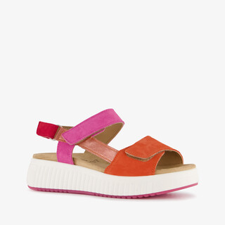 Hush Puppies suède dames sandalen oranje roze rood