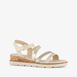 Tamaris dames sandalen met sleehak ivoor