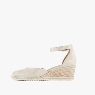 Tamaris dames espadrilles met sleehak champagne