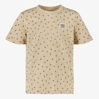 Unsigned jongens T-shirt met palmbomen beige