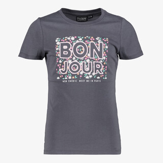 TwoDay meisjes T-shirt met opdruk grijs