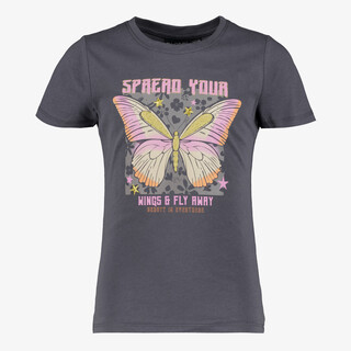 TwoDay meisjes T-shirt met vlinder grijs