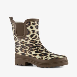 Mountain Peak korte dames regenlaarzen panterprint