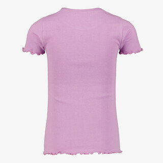 TwoDay meisjes rib T-shirt met ruches lila