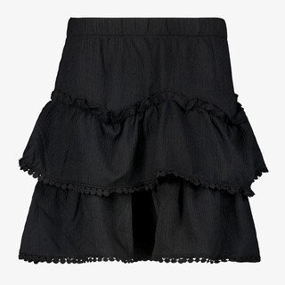 MyWay meisjes rok met ruches en franjes zwart