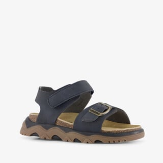 Braqeez leren jongens sandalen donkerblauw