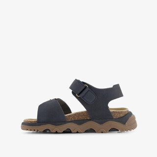 Braqeez leren jongens sandalen donkerblauw