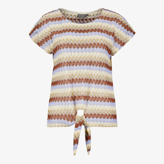 TwoDay gehaakt dames T-shirt met knoop