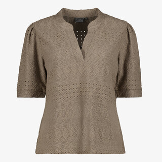 TwoDay dames blouse met halflange mouwen bruin
