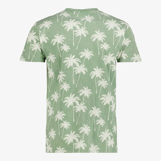 Unsigned heren T-shirt met palmbomen groen