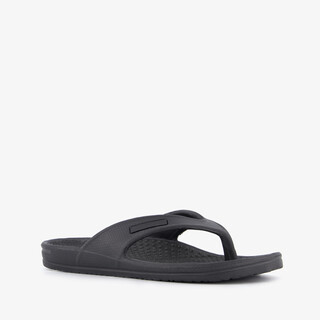 Dames teenslippers met nopjes voetbed zwart