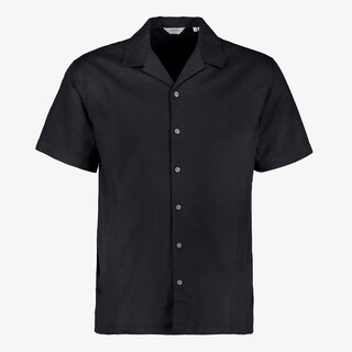 JJ Rebel heren resort shirt overhemd korte mouw zwart