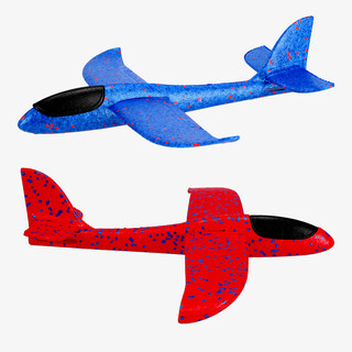 Vliegtuig foam 50 cm rood blauw