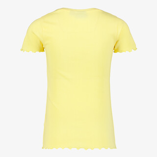 TwoDay meisjes rib T-shirt met ruches geel