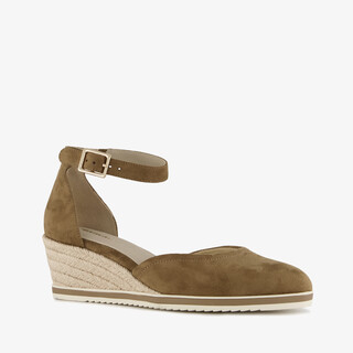 Tamaris dames espadrilles met sleehak bruin