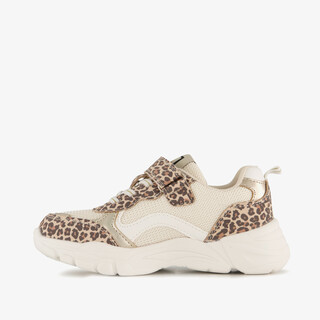 Blue Box meisjes sneakers met panterprint wit
