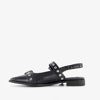 Nova dames slingbacks met gespen zwart