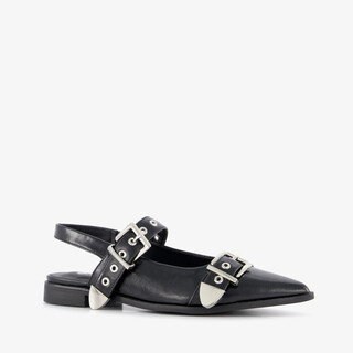 Nova dames slingbacks met gespen zwart