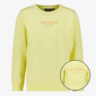 Unsigned jongens sweater met backprint geel
